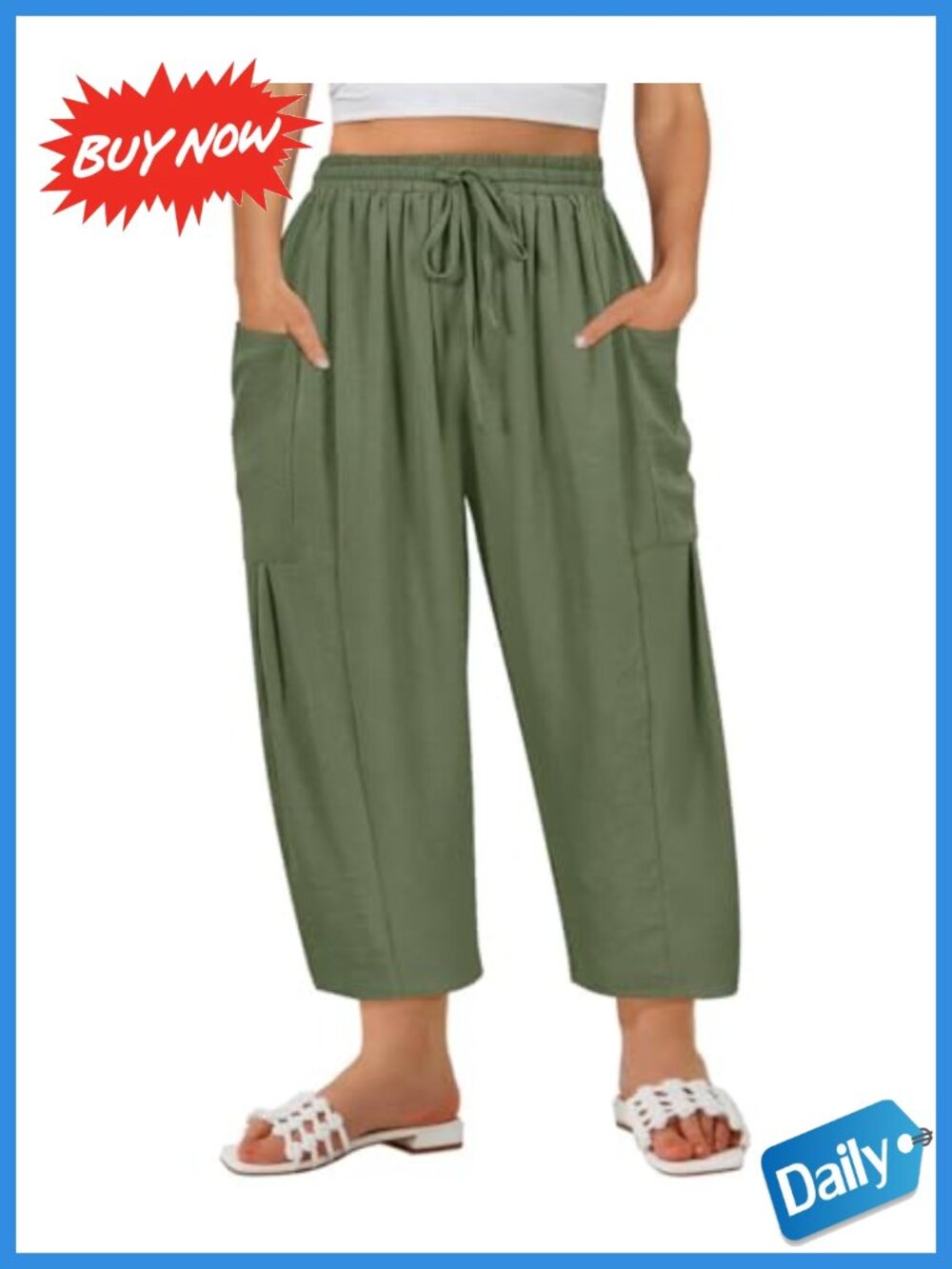 Plus Size Palazzo Harem Pants Lightweight Casual Beach Pants